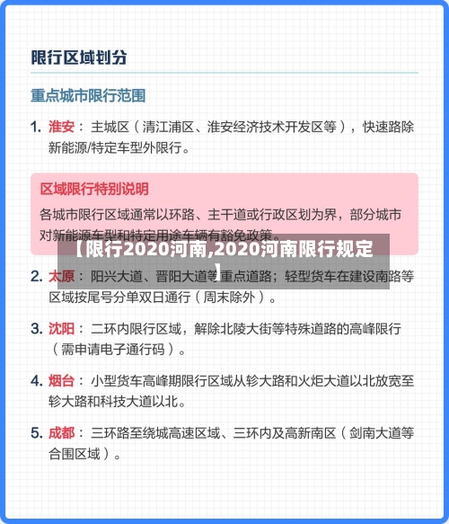 【限行2020河南,2020河南限行规定】