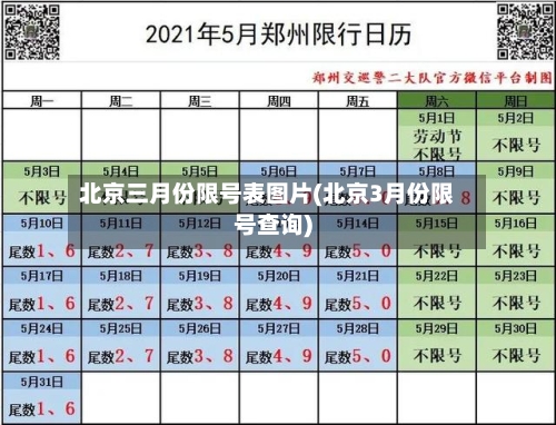 北京三月份限号表图片(北京3月份限号查询)