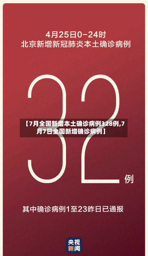 【7月全国新增本土确诊病例328例,7月7日全国新增确诊病例】