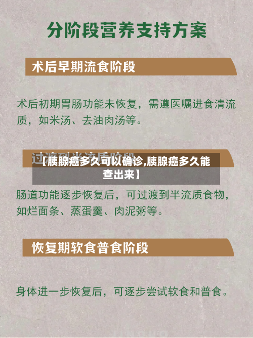 【胰腺癌多久可以确诊,胰腺癌多久能查出来】
