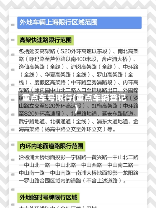 重点车号限行(重点车辆登记)
