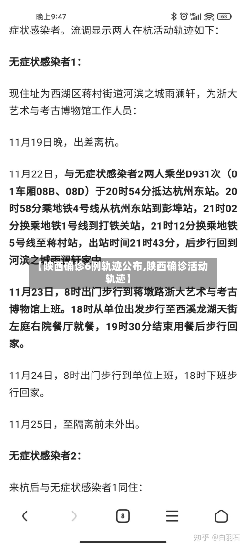 【陕西确诊6例轨迹公布,陕西确诊活动轨迹】