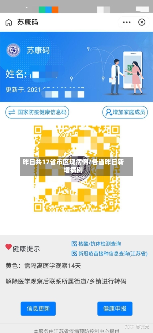 昨日共17省市区现病例/各省昨日新增病例