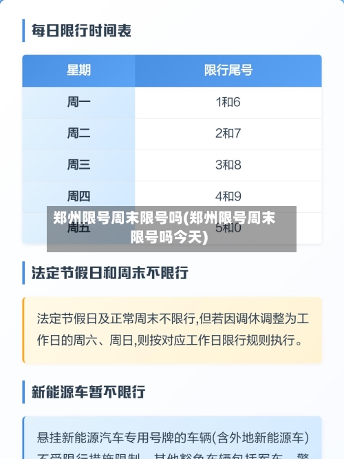 郑州限号周末限号吗(郑州限号周末限号吗今天)