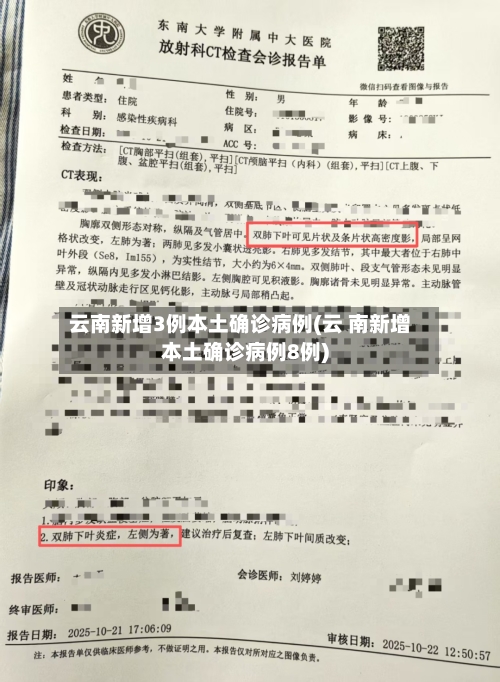 云南新增3例本土确诊病例(云 南新增本土确诊病例8例)