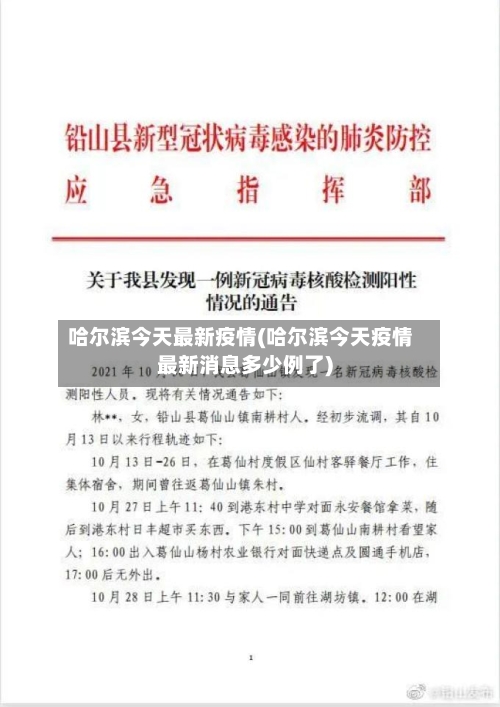 哈尔滨今天最新疫情(哈尔滨今天疫情最新消息多少例了)