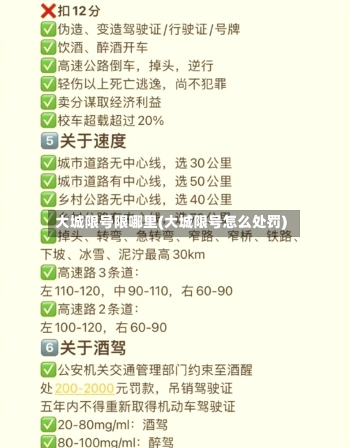 大城限号限哪里(大城限号怎么处罚)