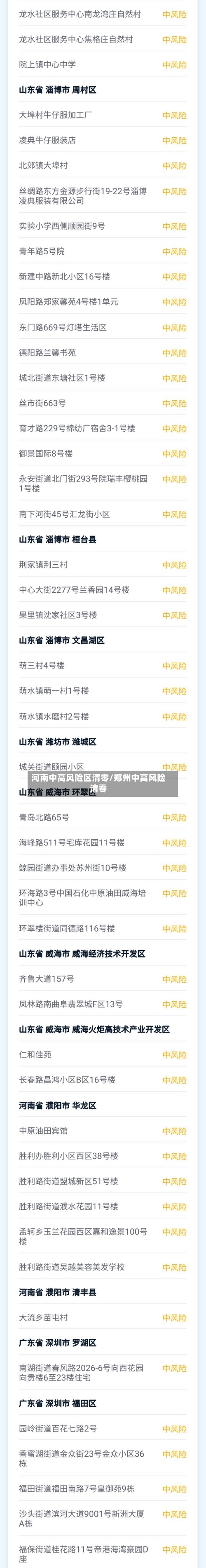 河南中高风险区清零/郑州中高风险清零