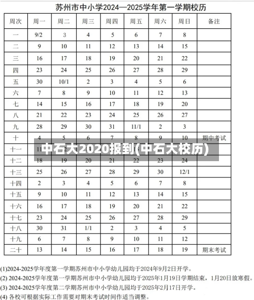 中石大2020报到(中石大校历)