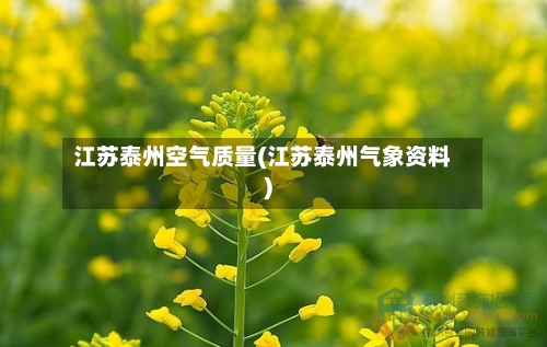 江苏泰州空气质量(江苏泰州气象资料)
