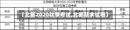 【北邮2020秋季考试,北邮期末试卷】