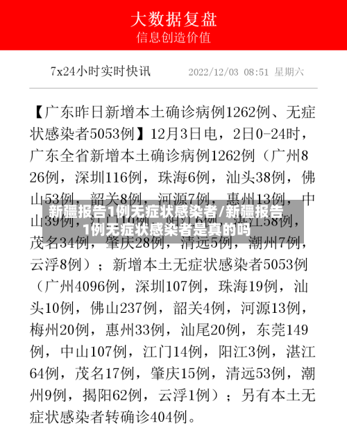 新疆报告1例无症状感染者/新疆报告1例无症状感染者是真的吗