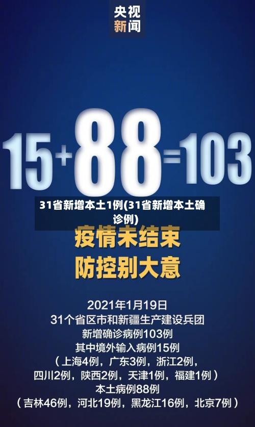 31省新增本土1例(31省新增本土确诊例)