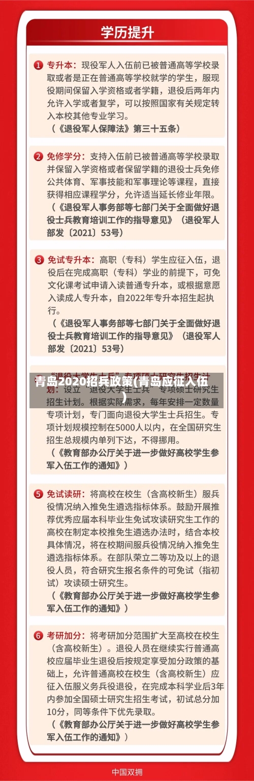 青岛2020招兵政策(青岛应征入伍)