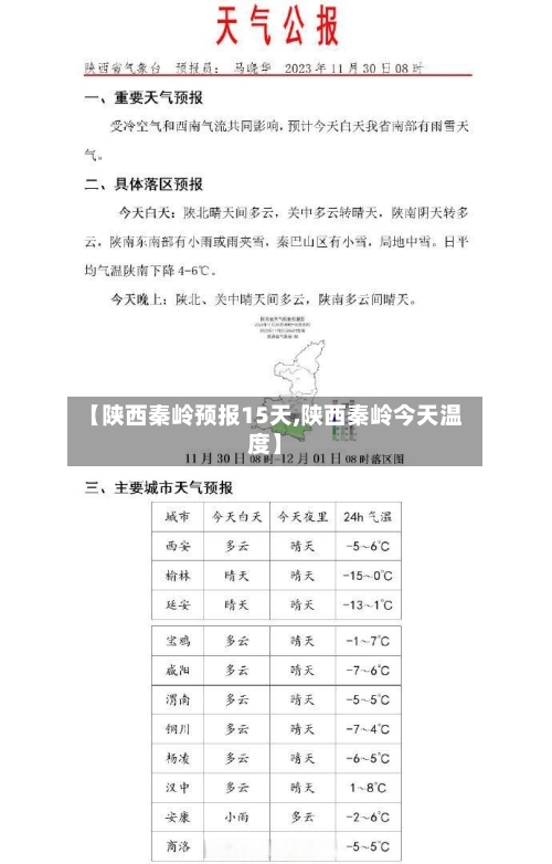 【陕西秦岭预报15天,陕西秦岭今天温度】