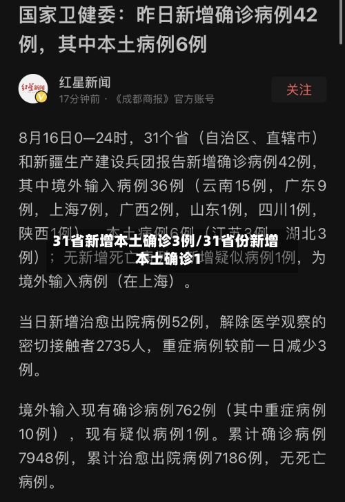 31省新增本土确诊3例/31省份新增本土确诊1
