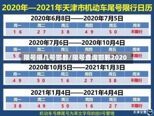 限号限几号邯郸/限号查询邯郸2020