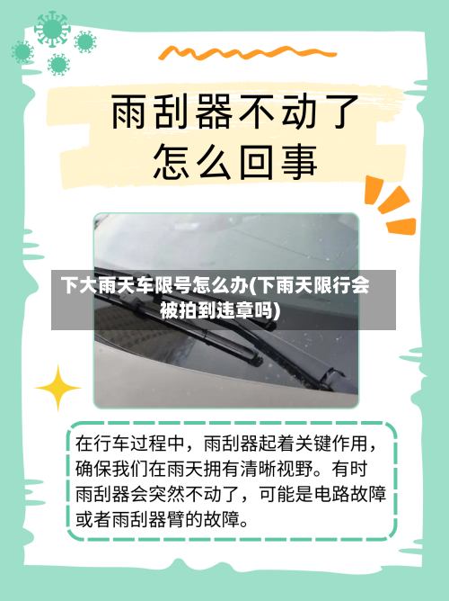 下大雨天车限号怎么办(下雨天限行会被拍到违章吗)
