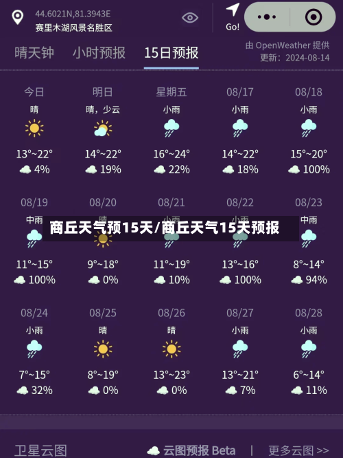 商丘天气预15天/商丘天气15天预报