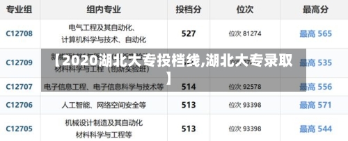 【2020湖北大专投档线,湖北大专录取】