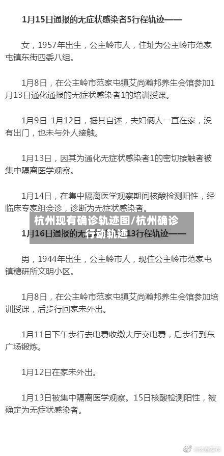杭州现有确诊轨迹图/杭州确诊行动轨迹