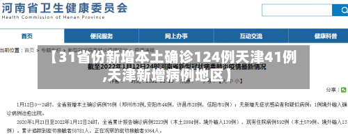 【31省份新增本土确诊124例天津41例,天津新增病例地区】