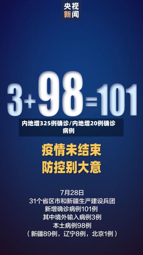内地增325例确诊/内地增20例确诊病例