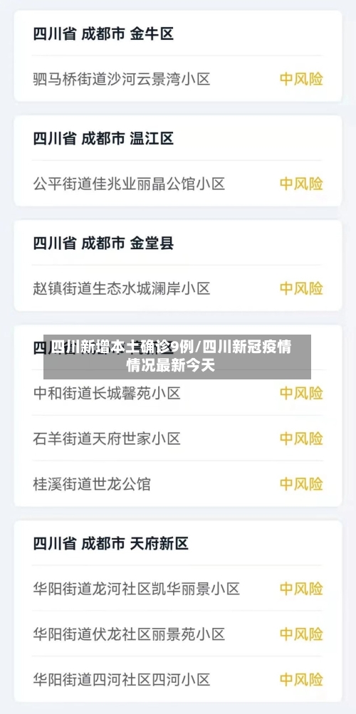 四川新增本土确诊9例/四川新冠疫情情况最新今天