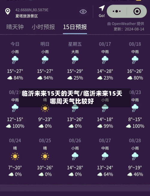 临沂未来15天的天气/临沂未来15天哪周天气比较好