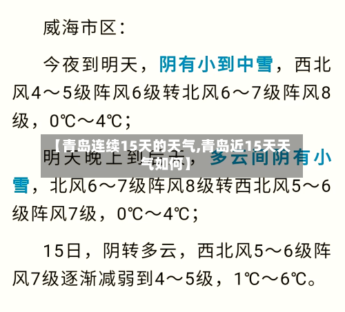 【青岛连续15天的天气,青岛近15天天气如何】
