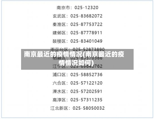 南京最近的疫情情况(南京最近的疫情情况如何)