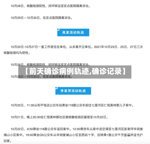 【前天确诊病例轨迹,确诊记录】