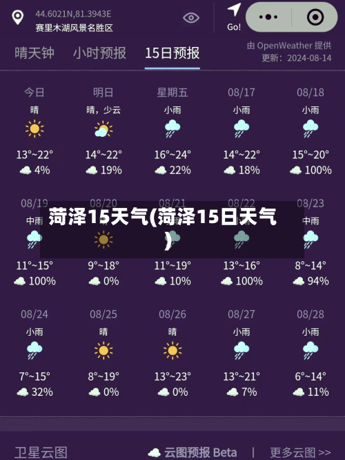 菏泽15天气(菏泽15日天气)