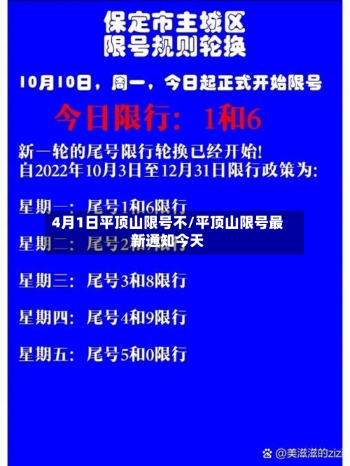 4月1日平顶山限号不/平顶山限号最新通知今天