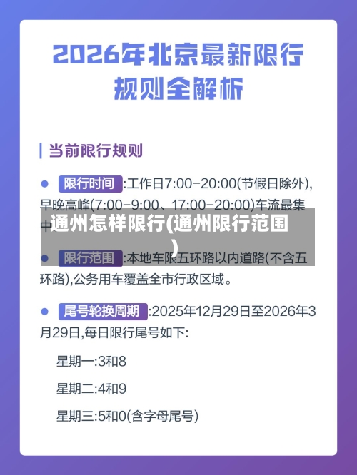 通州怎样限行(通州限行范围)