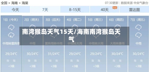 南湾猴岛天气15天/海南南湾猴岛天气