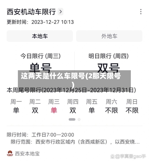 这两天是什么车限号(2那天限号)