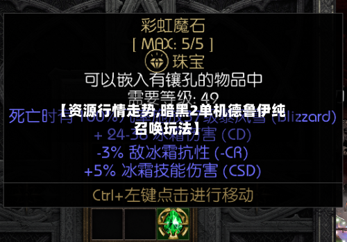 【资源行情走势,暗黑2单机德鲁伊纯召唤玩法】