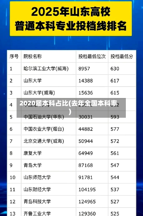 2020届本科占比(去年全国本科率)