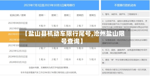 【盐山县机动车限行尾号,沧州盐山限号查询】