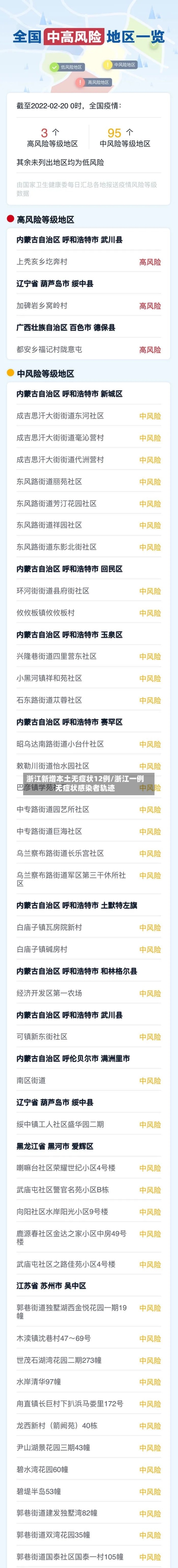 浙江新增本土无症状12例/浙江一例无症状感染者轨迹