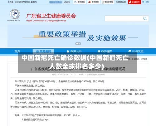 中国新冠死亡确诊数据(中国新冠死亡人数全球排名多少)