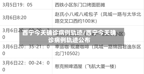 西宁今天确诊病例轨迹/西宁今天确诊病例轨迹公布