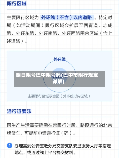 明日限号巴中限号吗(巴中市限行规定详解)