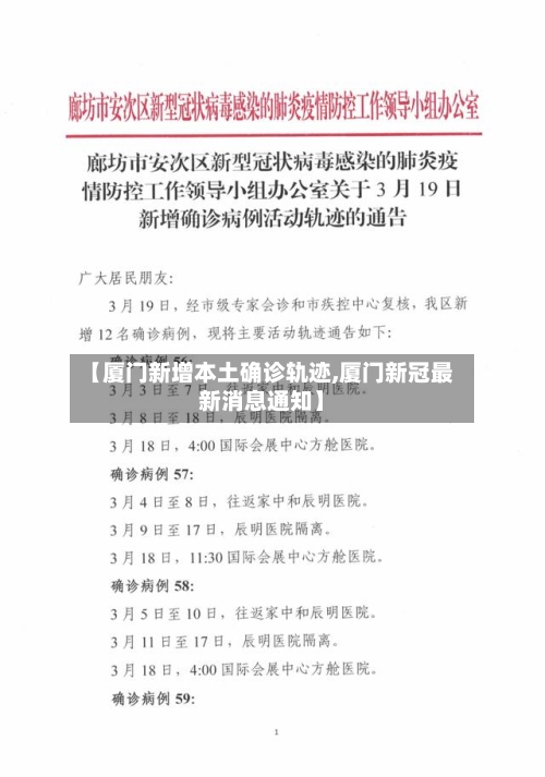 【厦门新增本土确诊轨迹,厦门新冠最新消息通知】