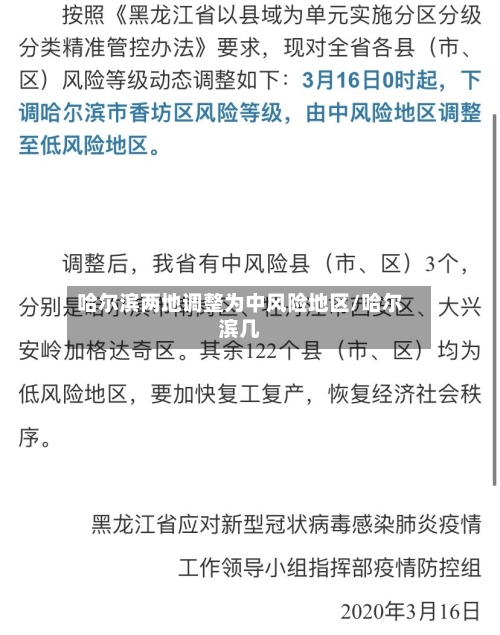 哈尔滨两地调整为中风险地区/哈尔滨几