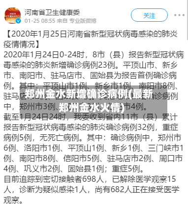 郑州金水新增确诊病例(最新郑州金水火情)