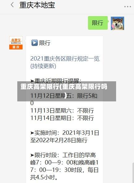 重庆高架限行(重庆高架限行吗)