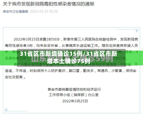 31省区市新增确诊15例/31省区市新增本土确诊75例