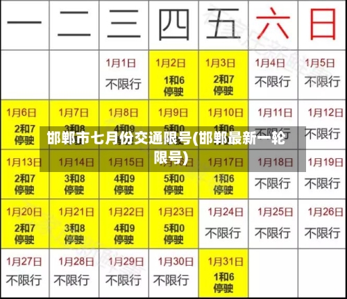 邯郸市七月份交通限号(邯郸最新一轮限号)